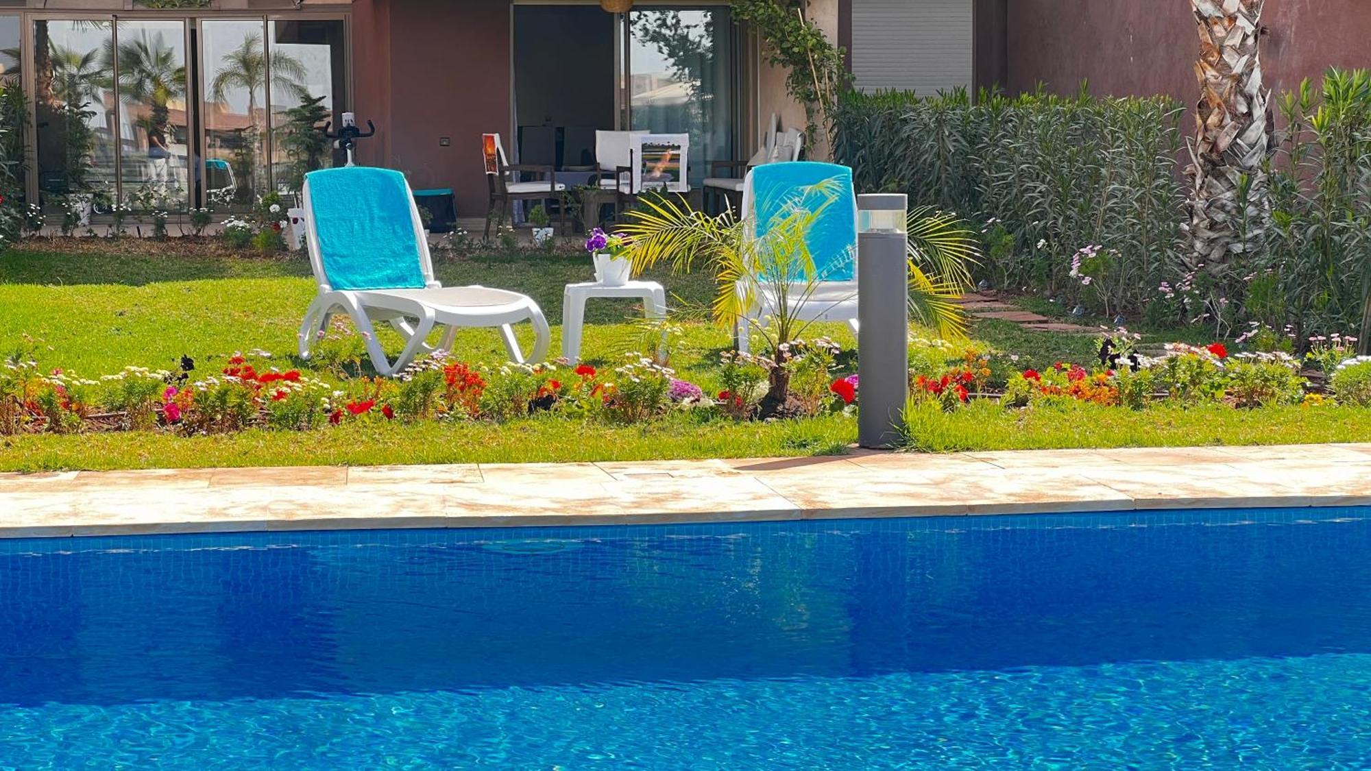 Appartement De Luxe Avec Jardin Vue Sur La Piscine Golf Securise 24H Sur 24 A 5 Minutes De L Aeroport Marrakesh Exterior photo