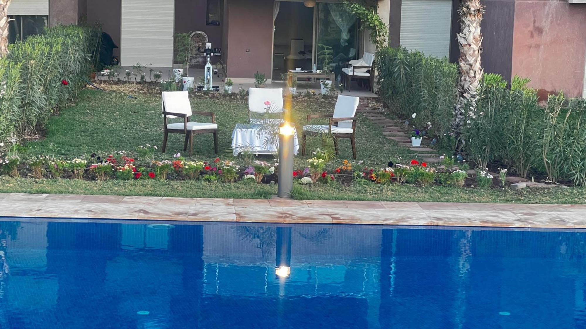 Appartement De Luxe Avec Jardin Vue Sur La Piscine Golf Securise 24H Sur 24 A 5 Minutes De L Aeroport Marrakesh Exterior photo